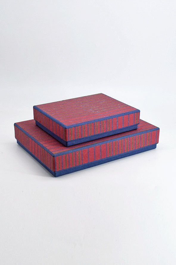 Mithai Boxes - Multi Stripes with Plain Paper Base