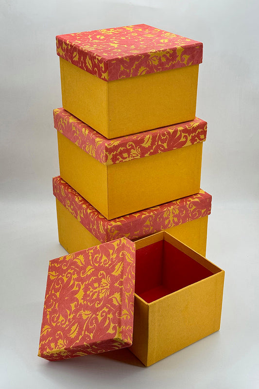 Velvet Damask Square Gift Box