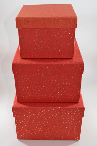 Raidana Dots Red Printed Handmade Square Paper Gift Box Online