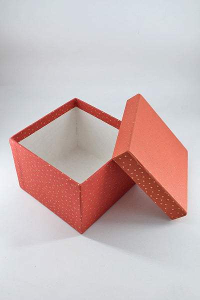 Raidana Dots Red Printed Handmade Square Paper Gift Box Online