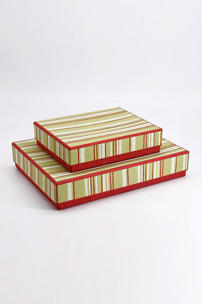 Mithai Boxes - Stripes Print with Plain Paper Base