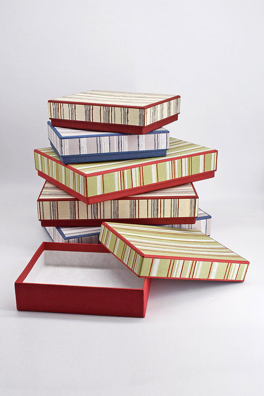 Mithai Boxes - Stripes Print with Plain Paper Base