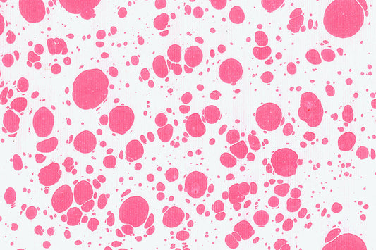Marbling Pink Dot Splatters Waves on White Texture Handmade Paper Online
