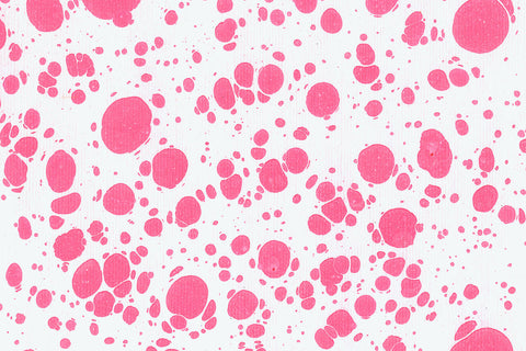 Marbling Pink Dot Splatters Waves on White Texture Handmade Paper Online
