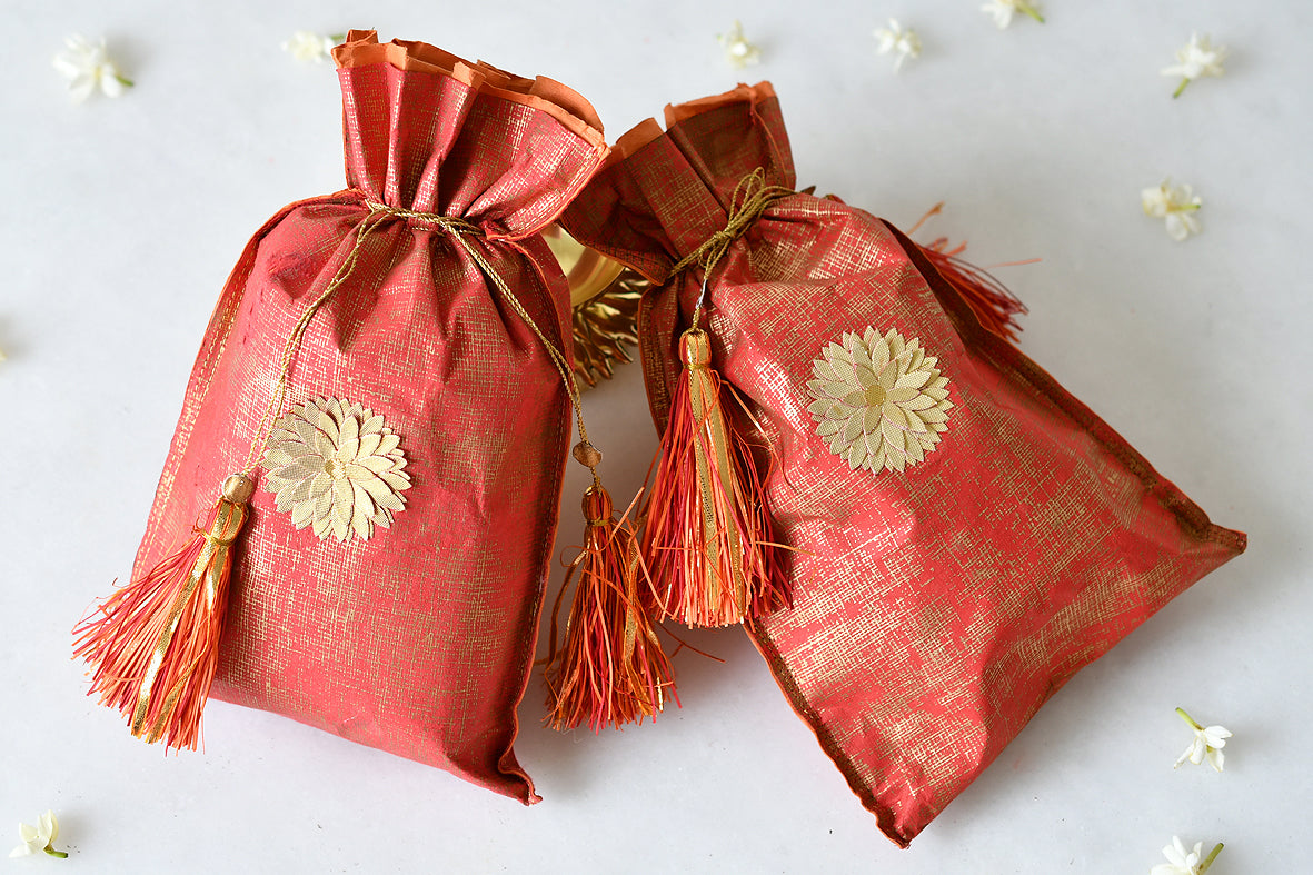 Vermilion - Lotus Vandanwar with Mewa Pouch & Diya