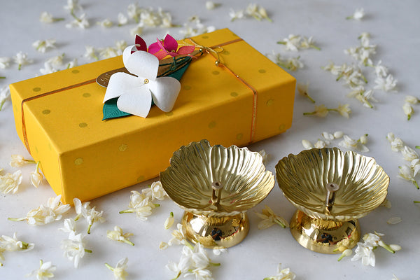 Hibiscus Diya With Topper Diwali Gift Hamper Online