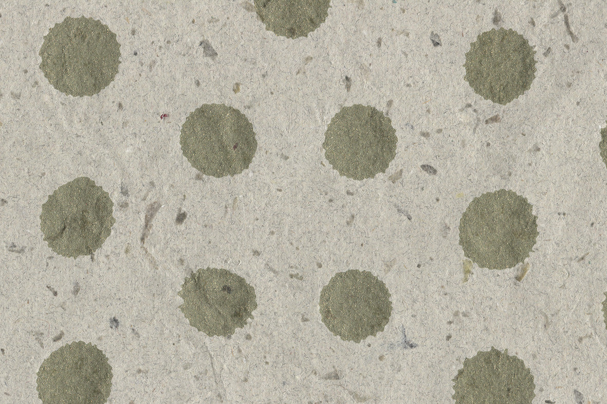 Ink Blots: Lime Green on Cement Gray with Flecks Handmade Paper ~115gsm Set of 5 50X70cm each