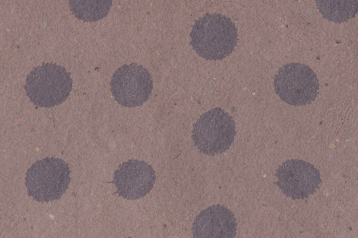 Ink Blots: Purple on Rose Taupe with Flecks Handmade Paper ~145gsm Set of 5 50X70cm each
