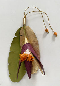 Banana Flower and Leaf Paper 3D Gift topper, Set of 2