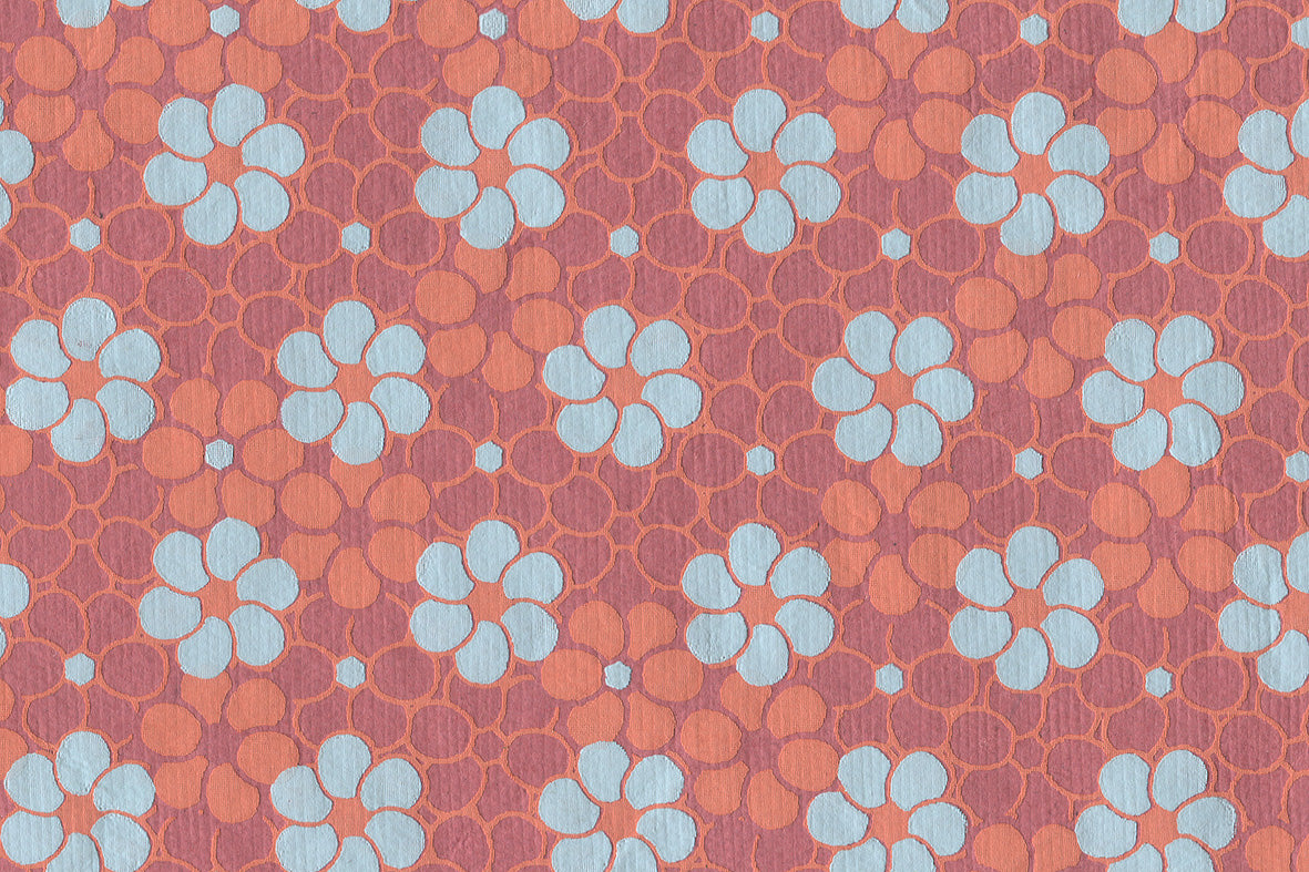 Flower Block Print Cotton Rag Handmade Paper