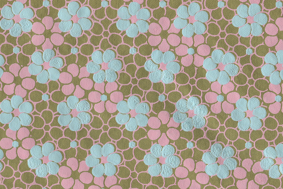 Flower Block Print Cotton Rag Handmade Paper