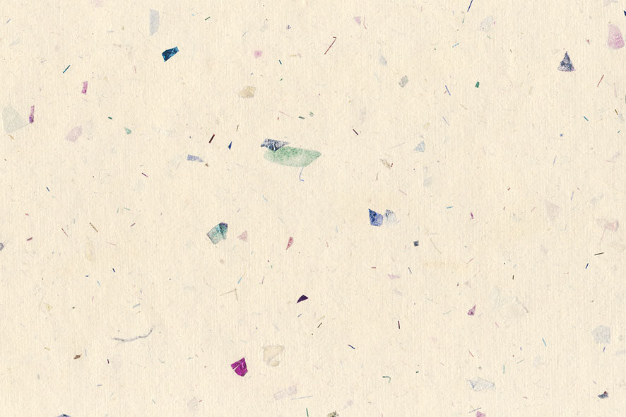 Off White with Multicolour Tinsel Handmade Paper ~100gsm Set of 5 56x76cm each