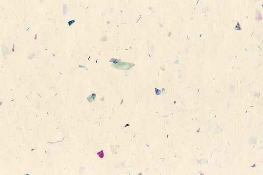 Off White with Multicolour Tinsel Handmade Paper ~100gsm Set of 5 56x76cm each