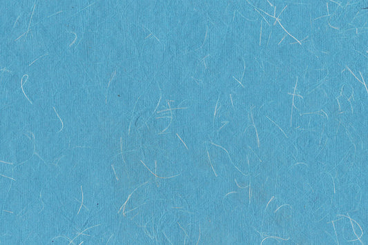 Phirozi Blue with White Silk Fibre Handmade Paper ~90gsm Set of 5 56x76cm each