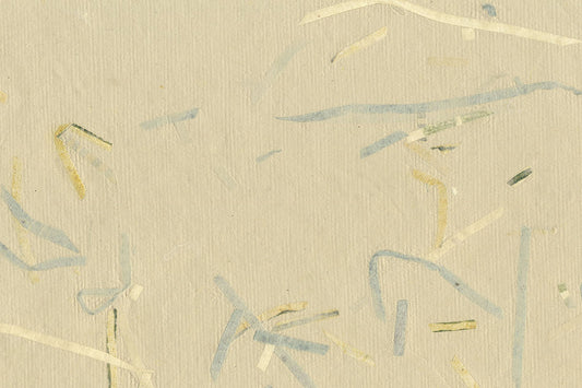 Beige with Green Mixed Strips Handmade Paper