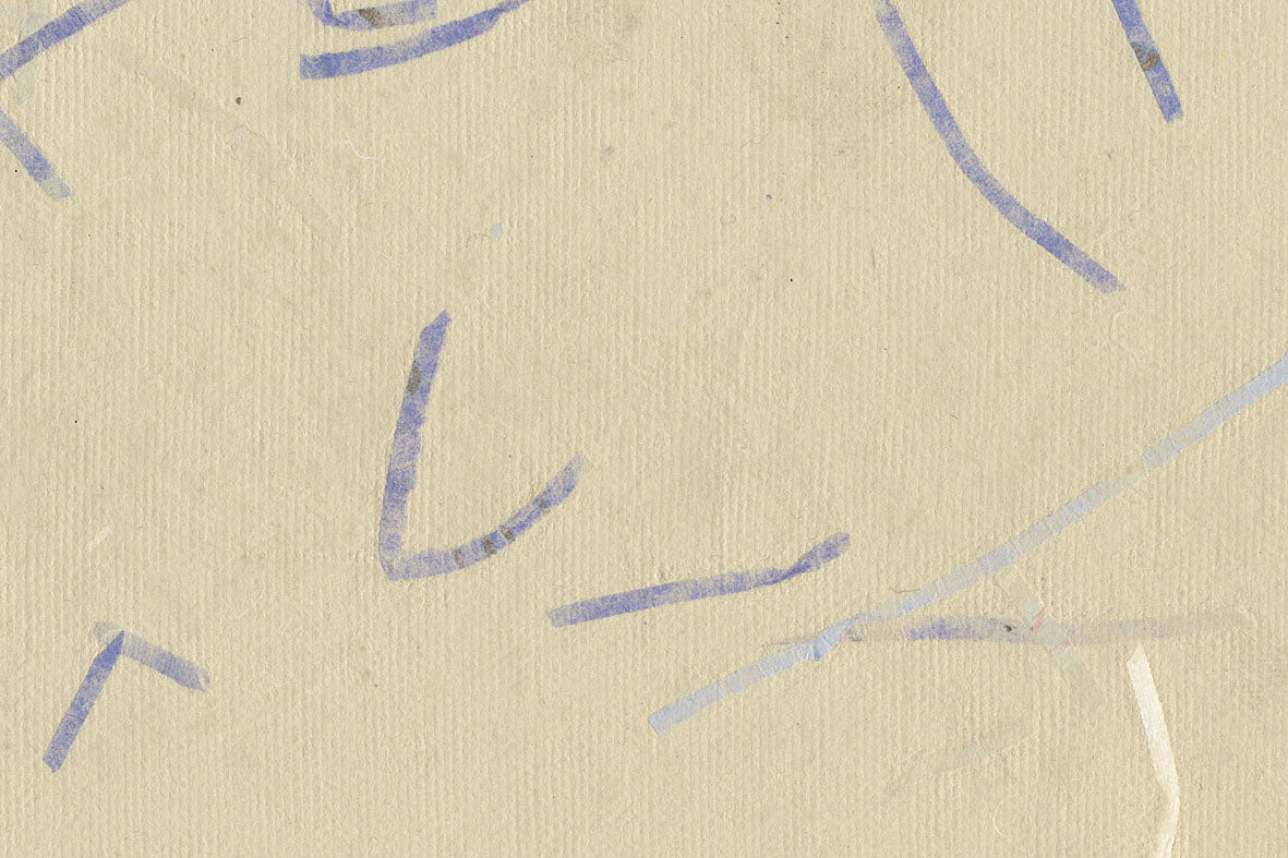 Beige with Blue Mixed Strips Handmade Paper