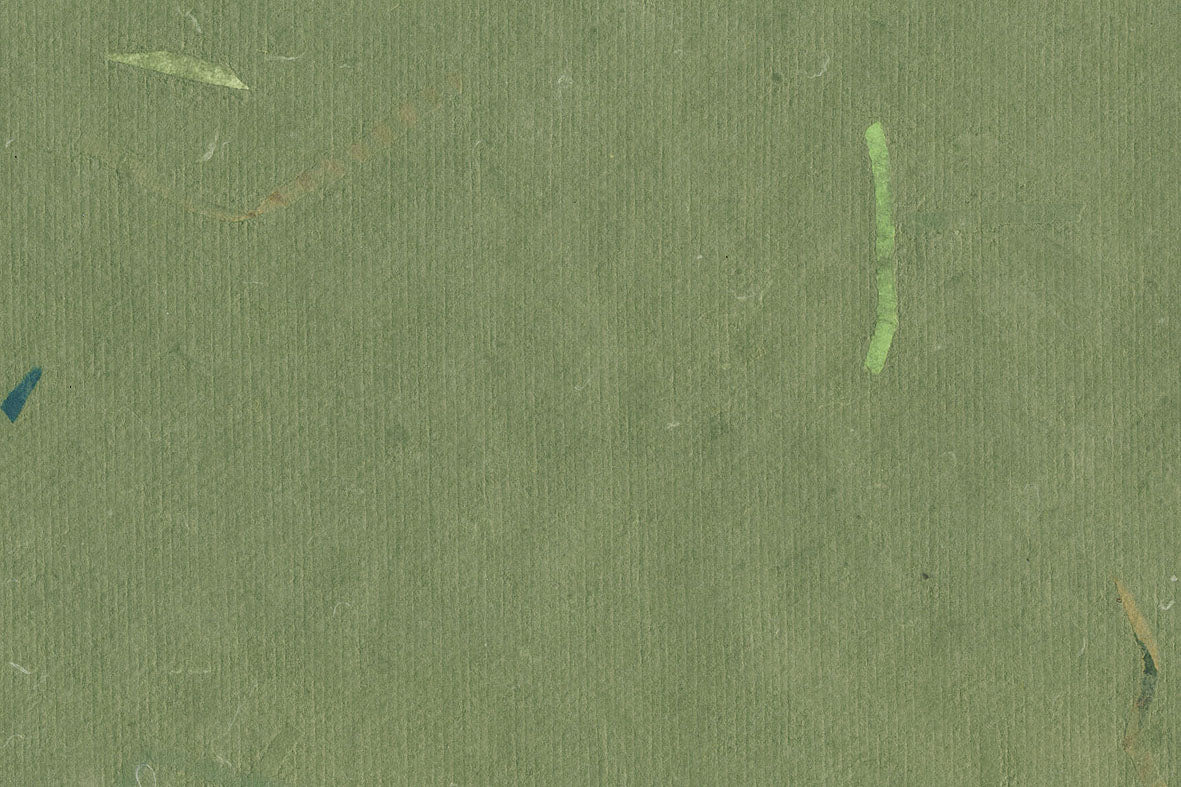 Green with Green & Mixed Strips Handmade Paper