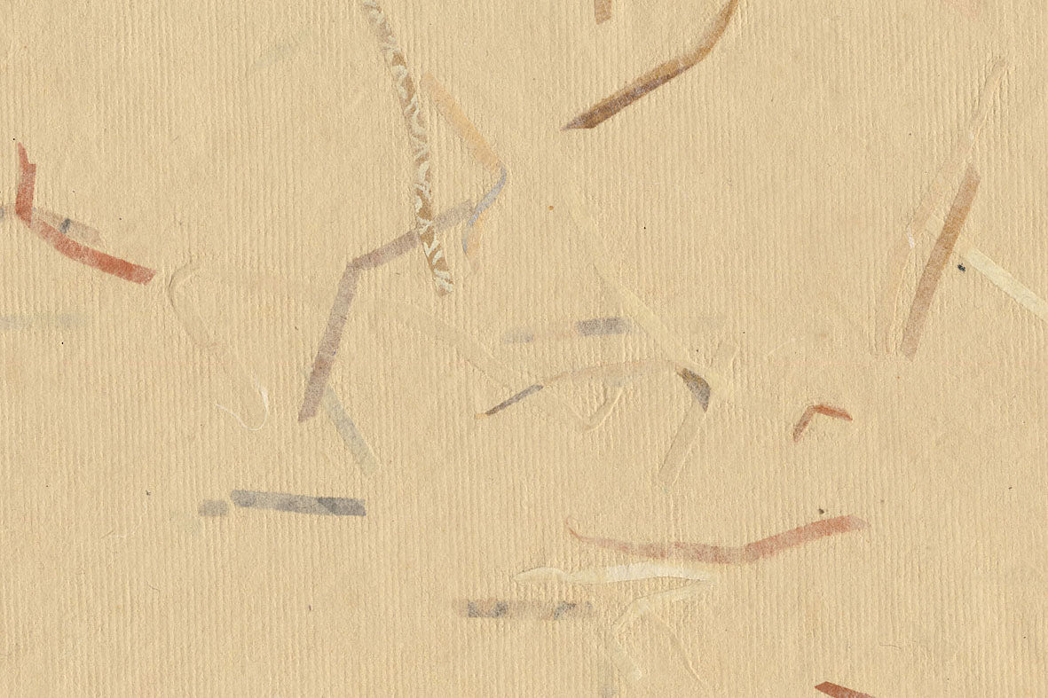 Linen with Khaki Rust Mixed Strips Handmade Paper