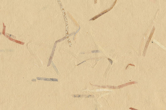 Linen with Khaki Rust Mixed Strips Handmade Paper