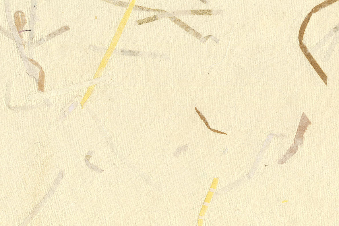 Cream with Naturals Yellow Mixed Strips Handmade Paper