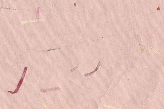 Pink with Jute Mottled Reds Mixed Strips Handmade Paper