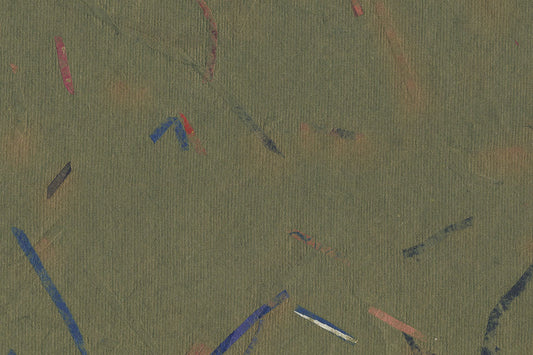 Olive with Black Blue Red Strips Handmade Paper