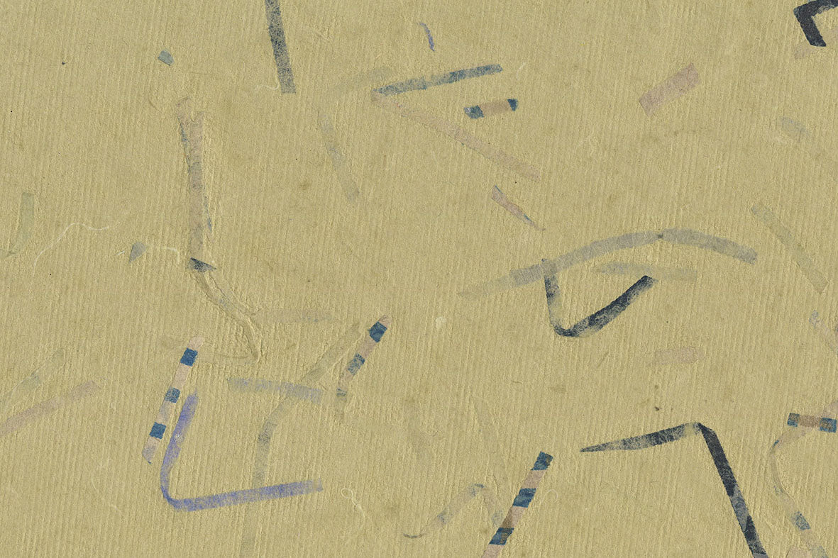 Green with Gray Blue Black Mixed Strips Handmade Paper