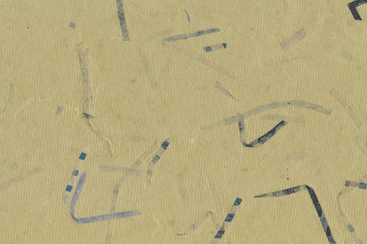 Green with Gray Blue Black Mixed Strips Handmade Paper