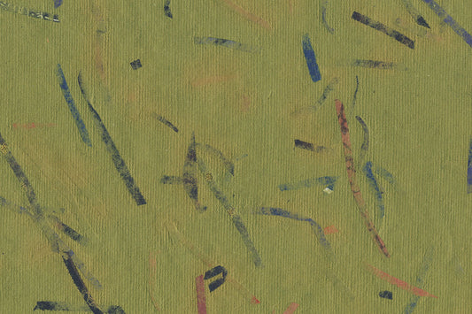 Green with Black Blue Red Mixed Strips Handmade Paper