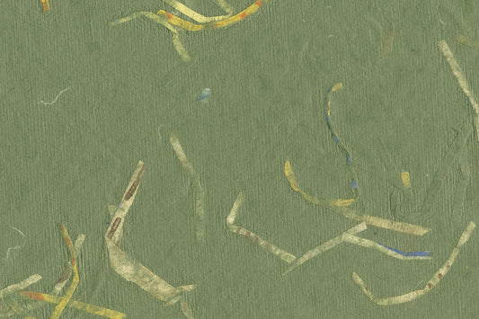 Green with Yellow Naturals Mixed Strips Handmade Paper