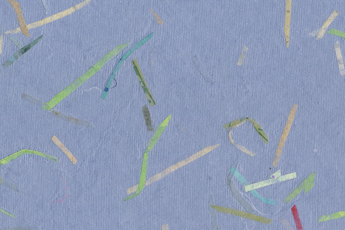 Blue with Green Naturals Mixed Strips Handmade Paper