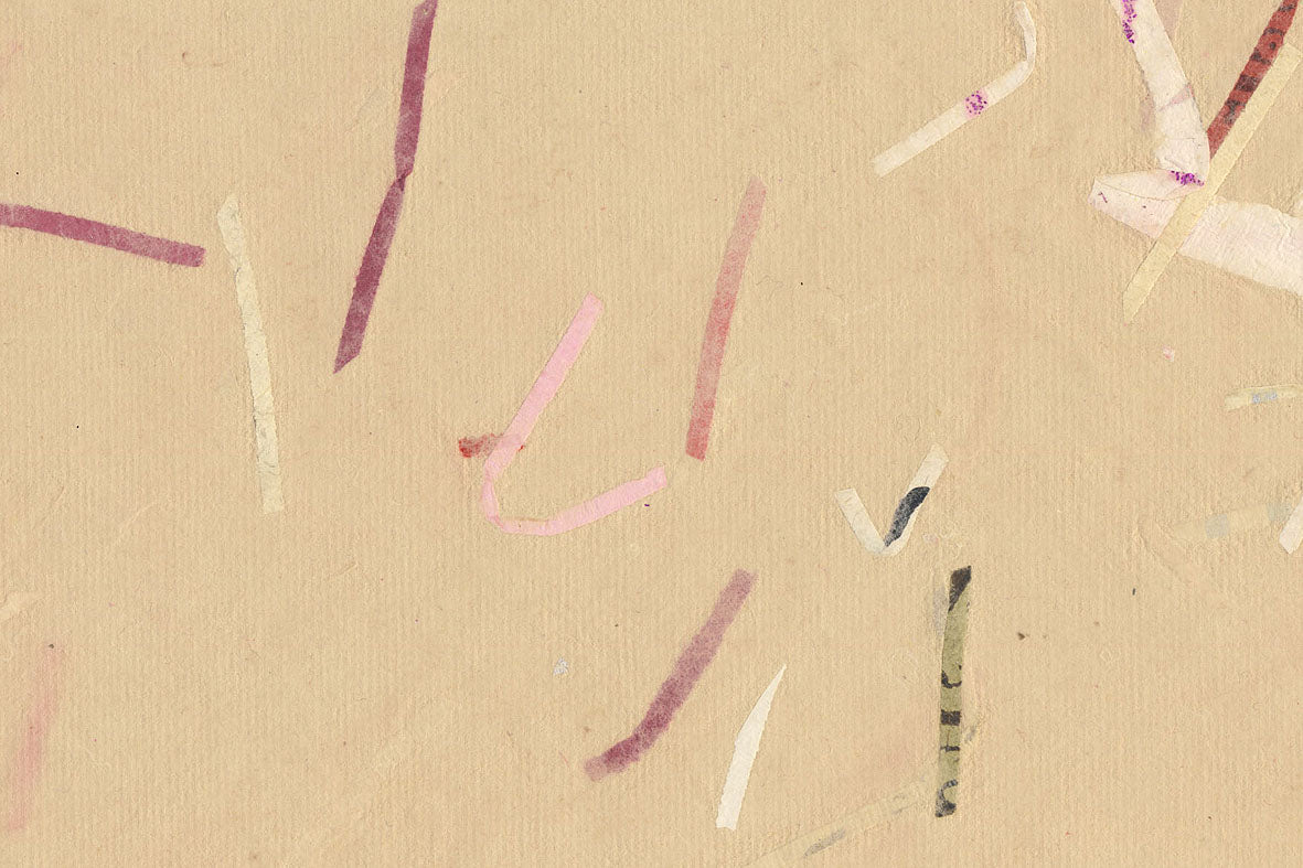 Linen with Jute Reds Mixed Strips Handmade Paper