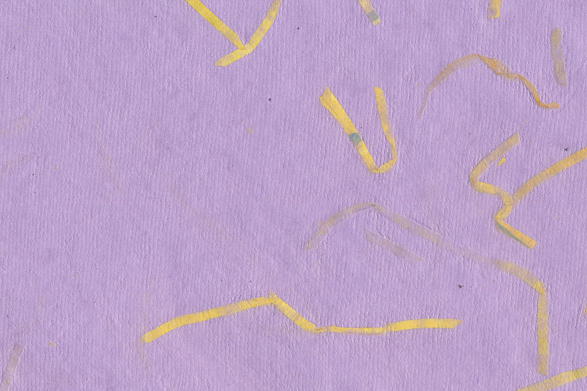 Lilac with Yellow Mixed Strips Handmade Paper