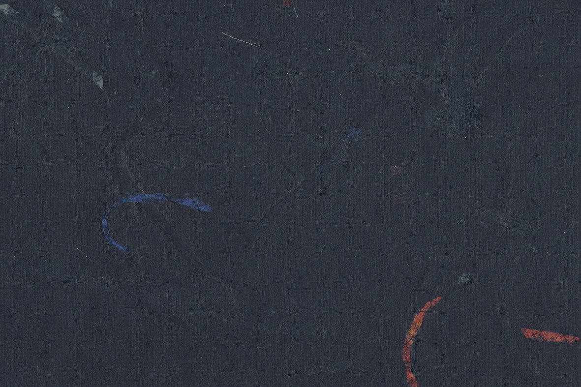 Black with Blue Red Mixed Strips Handmade Paper