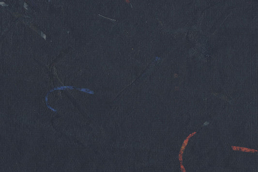 Black with Blue Red Mixed Strips Handmade Paper