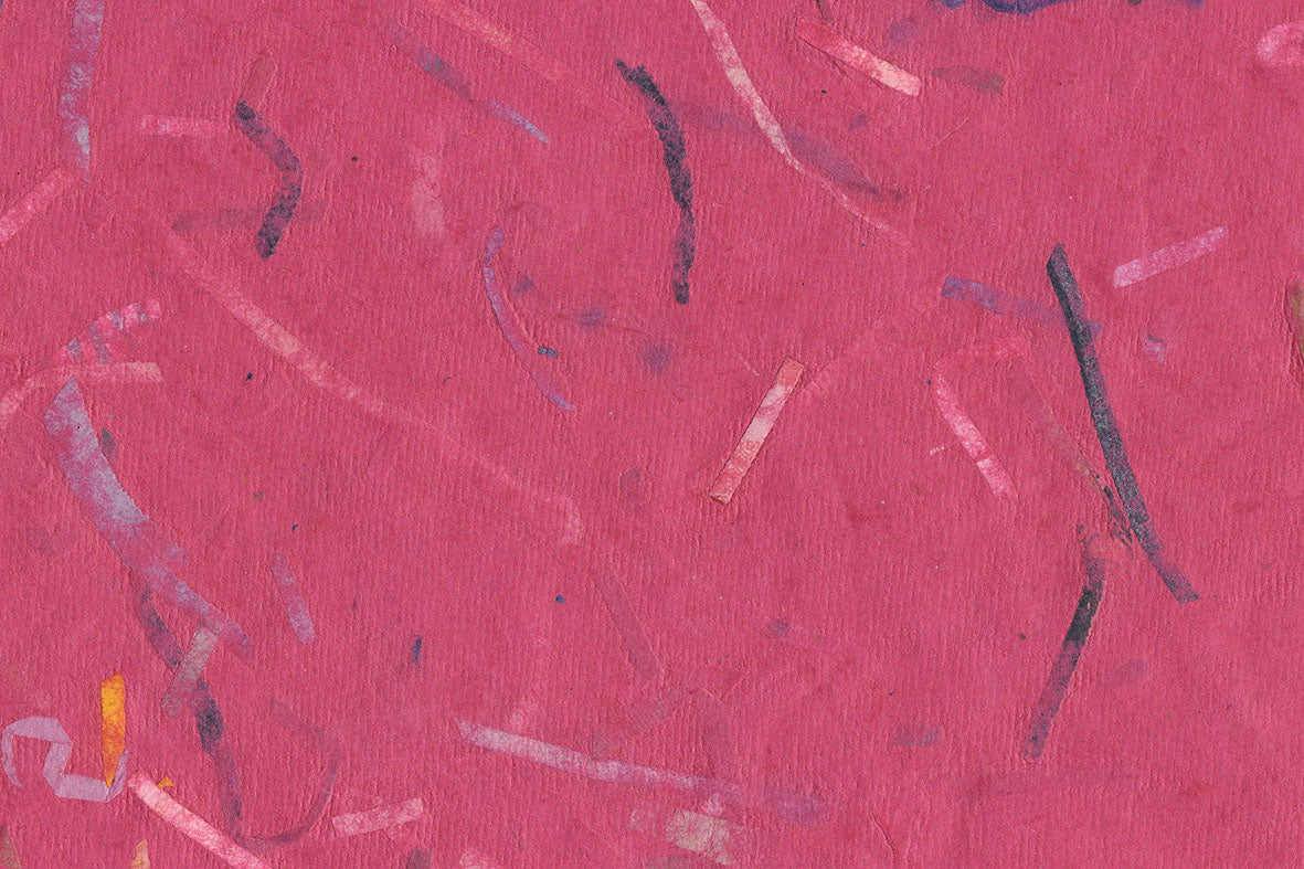 Pink with Mixed Strips Handmade Paper