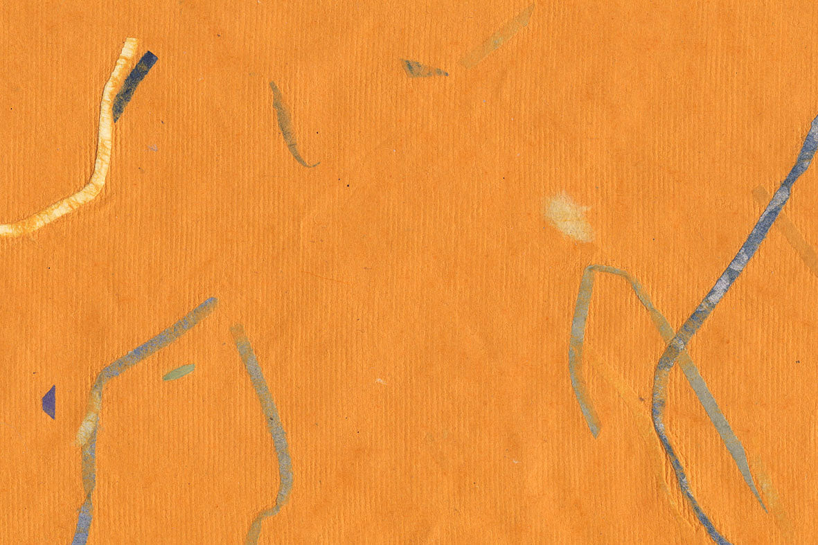 Orange with Mixed Strips Handmade Paper