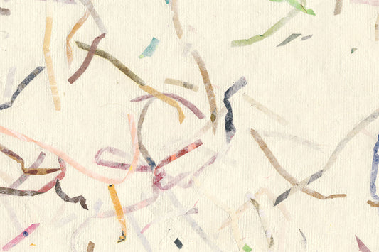 White with Mixed Strips Handmade Paper