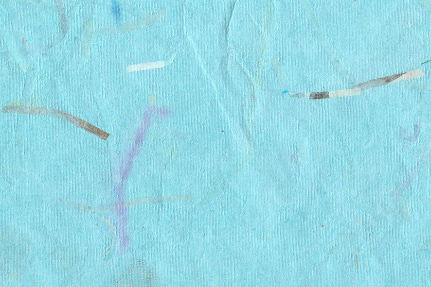 Clear Aqua with Mixed Brights Strips Handmade Paper ~135gsm Set of 5 56x76cm each