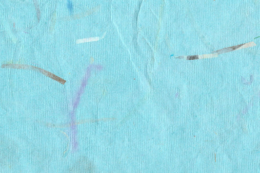 Clear Aqua with Mixed Brights Strips Handmade Paper ~135gsm Set of 5 56x76cm each