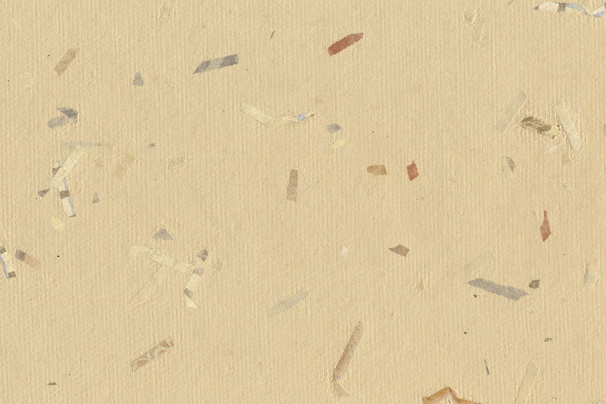 Linen with Khaki Rust Mixed Chips Handmade Paper