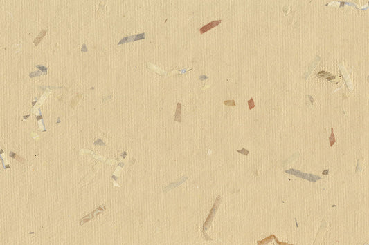 Linen with Khaki Rust Mixed Chips Handmade Paper