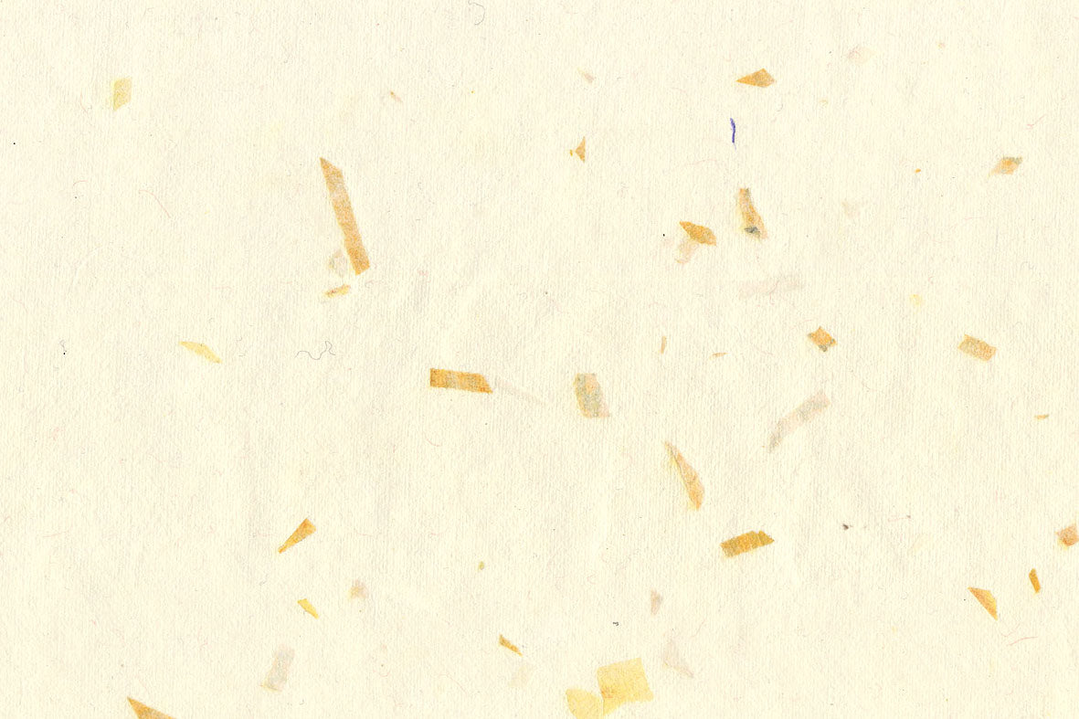 Ivory with Yellow Mixed Chips Handmade Paper
