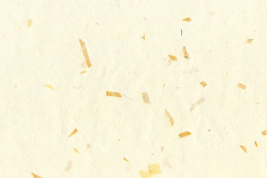 Ivory with Yellow Mixed Chips Handmade Paper