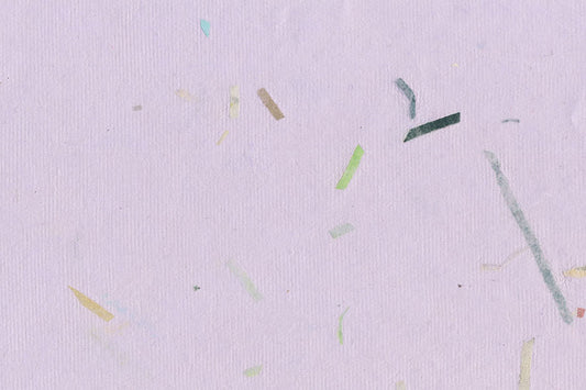 Pale Lilac with Green & Natural Mixed Chips Handmade Paper ~95gsm Set of 5 56x76cm each