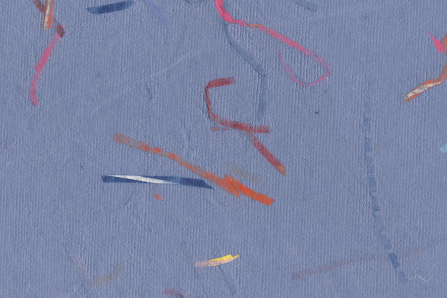 Blue with Assorted Mixed Strips Handmade Paper