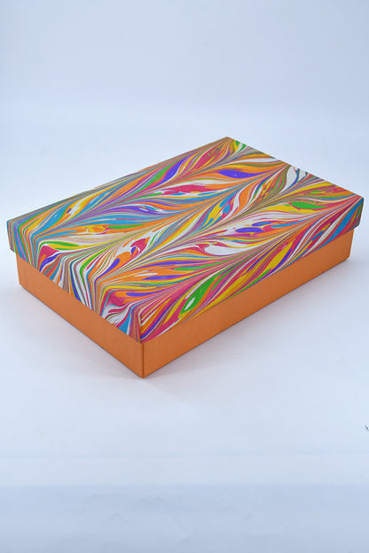 Marbling Holi Colour Linear Waves Rectangular Gift Box