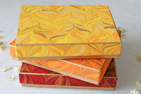  Marbled Paper with Gold Paper Base Diwali Mithai Boxes Online