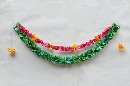Mogra Flower & Green Leaves paper Vandanwar / Toran