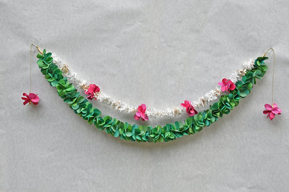 Mogra Flower & Green Leaves paper Vandanwar / Toran